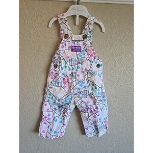 Vintage OshKosh B'Gosh VestBak overalls Playing Cards Girl 6-9 Months READ